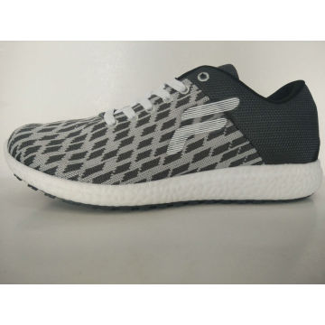 Grey Plaid Knitting Leisure Shoes for Men